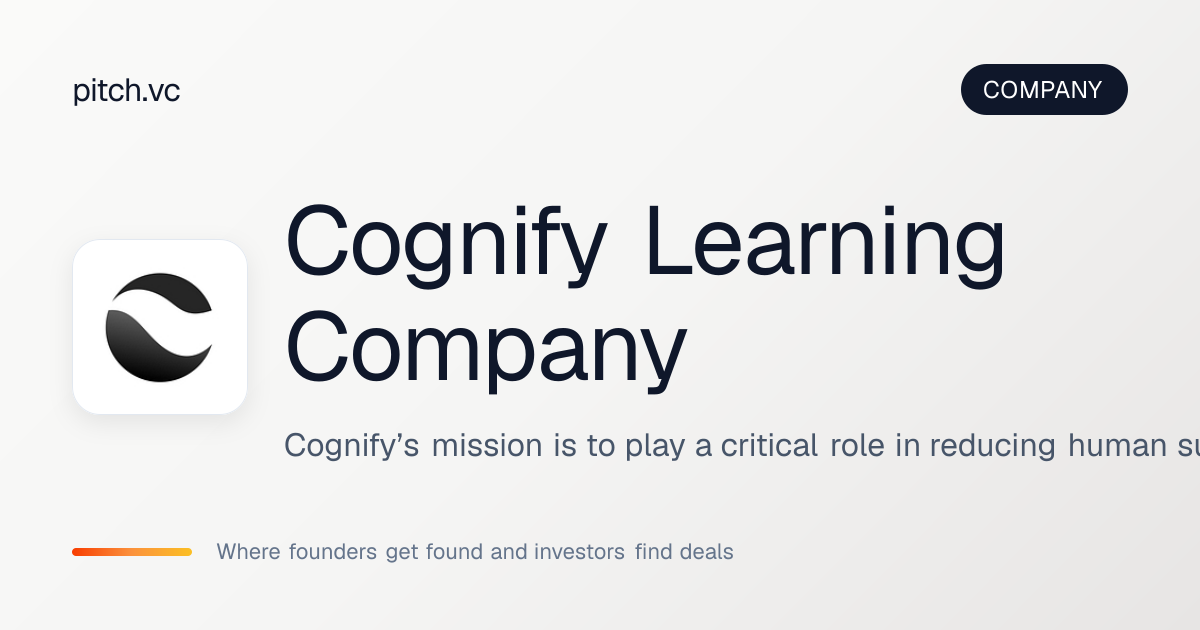 Cognify Learning Company — Pitch