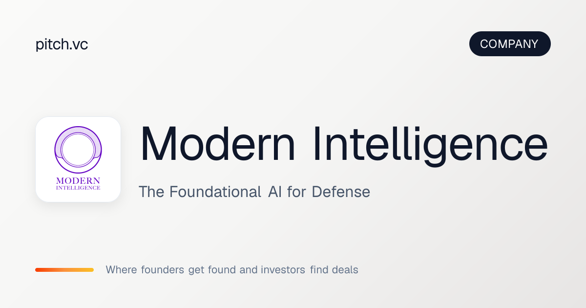 Modern Intelligence — Pitch