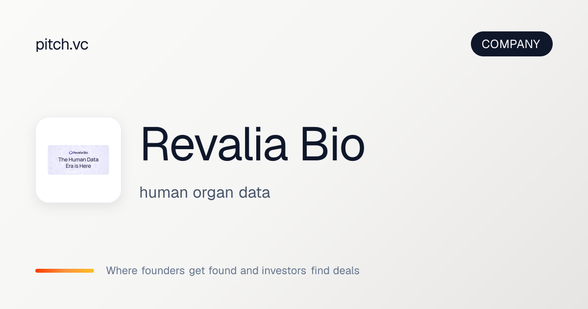 Revalia Bio — Pitch