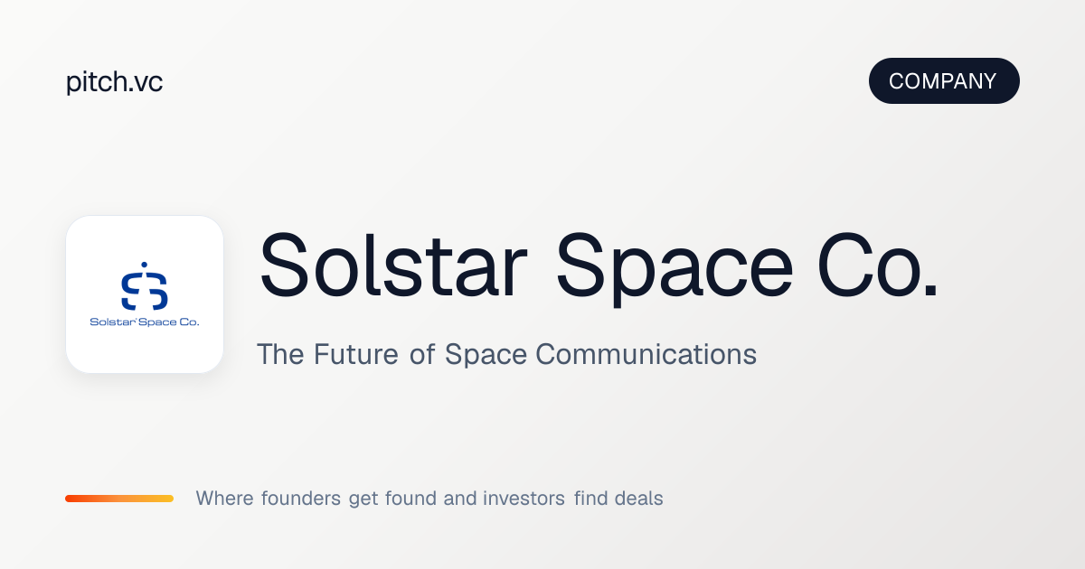 Solstar Space Co. — Pitch